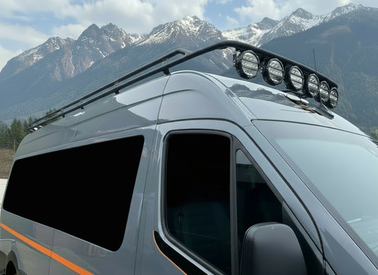 Roof rack, light weight tubular aluminium.