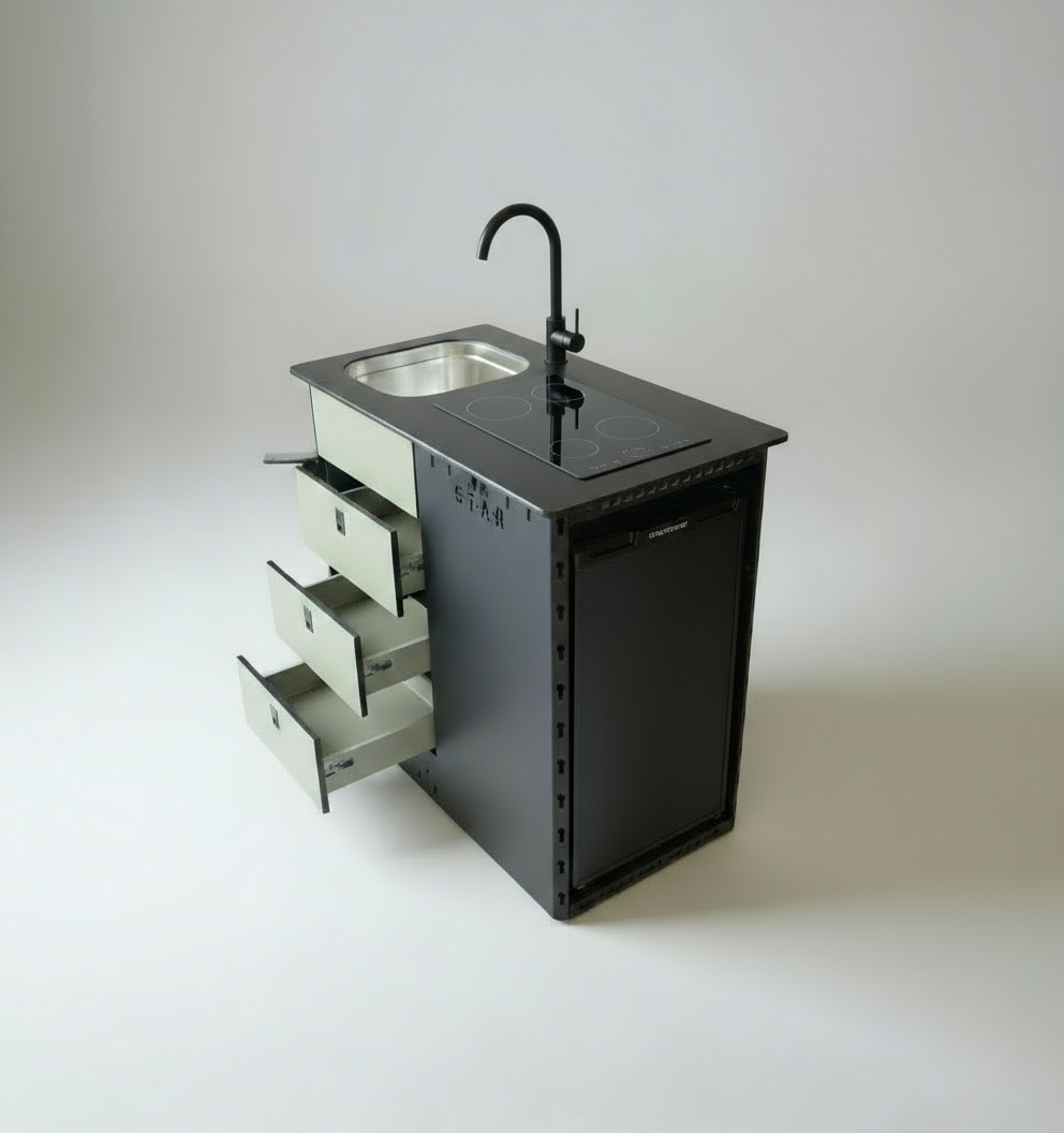 Aluminium Camper kitchen, modular, suit Sprinter / Crafter / Fiat | S T A R