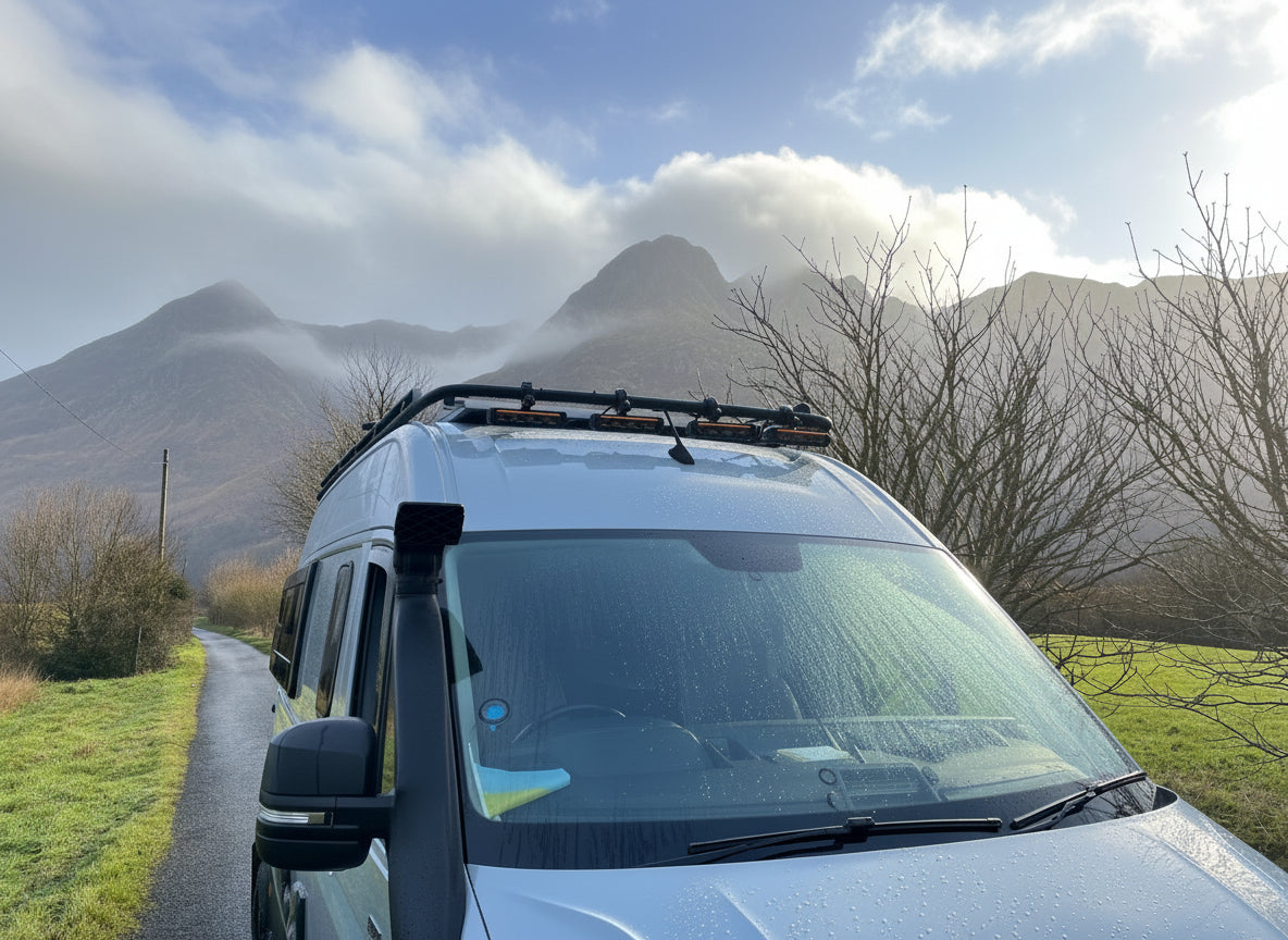 Roof rack, light weight tubular aluminium.