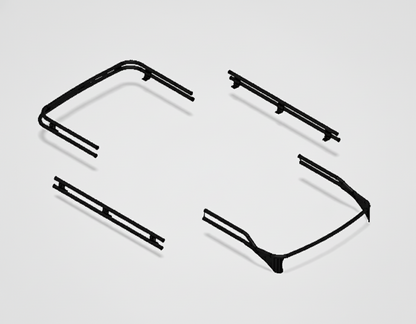 Roof rack, light weight tubular aluminium.